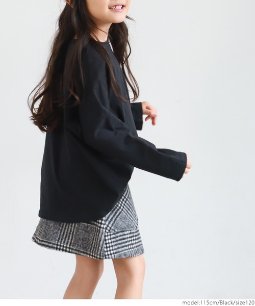 coca（coca）（コカ）の「キッズ カットソー ドルマンスリーブ ロンT（Tシャツ/カットソー・キッズ・ブラック/ライトピンク/ライトベージュ・100/110/120/130）」の4枚目の写真