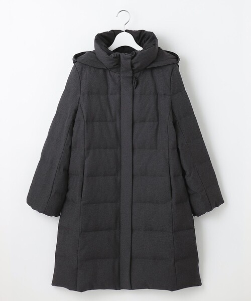 ハウンドトゥース&グレンチェックロングダウンコート