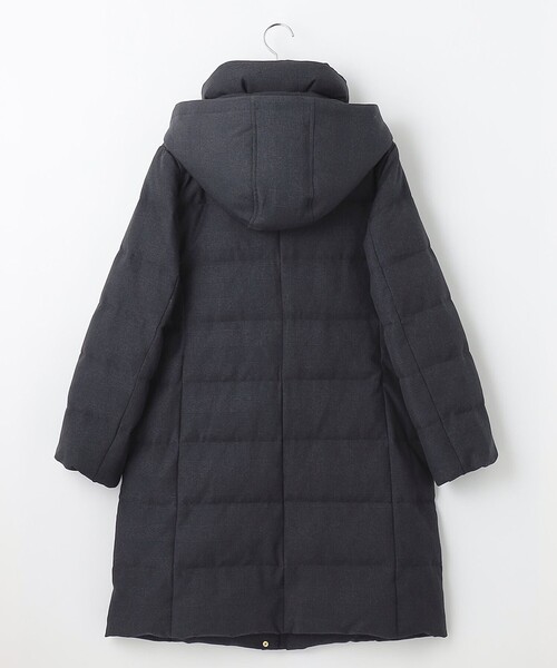 ハウンドトゥース&グレンチェックロングダウンコート