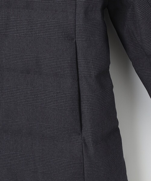 ハウンドトゥース&グレンチェックロングダウンコート