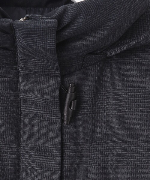 ハウンドトゥース&グレンチェックロングダウンコート