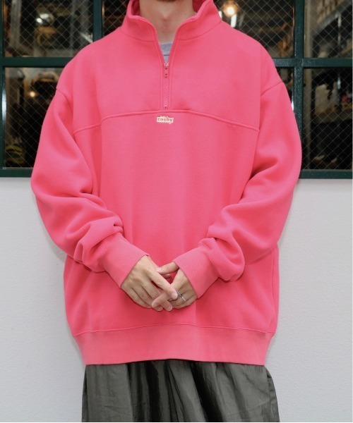 C.E.L.STORE(セルストア)の「GERRY COSBY/ジェリーコスビー EMB LOGO STAND QUARTER ZIP SWEAT刺繍ロゴスタンドクォータージップスウェットユニセックス(スウェット・メンズ・ピンク/イエロー/ライトグリーン・FREE/LARGE/MEDIUM)」の3枚目の写真