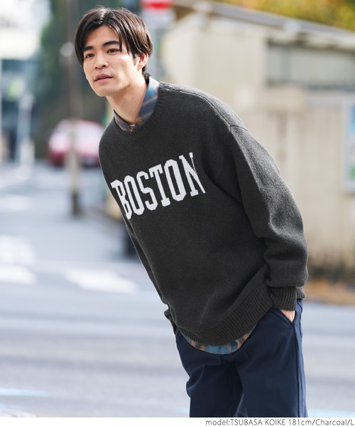 coca（coca）（コカ）の「メンズジャガードロゴニットトレーナー（ニット/セーター・メンズ・チャコールグレー/グレー・M/L/XL）」の16枚目の写真