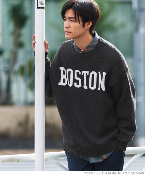 coca（coca）（コカ）の「メンズジャガードロゴニットトレーナー（ニット/セーター・メンズ・チャコールグレー/グレー・M/L/XL）」の14枚目の写真