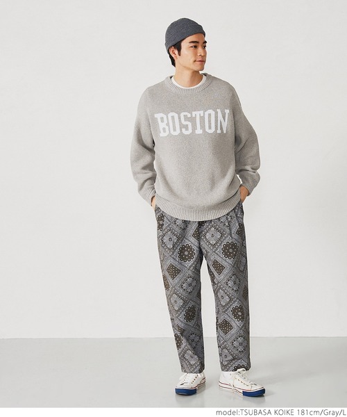 coca（coca）（コカ）の「メンズジャガードロゴニットトレーナー（ニット/セーター・メンズ・チャコールグレー/グレー・M/L/XL）」の13枚目の写真