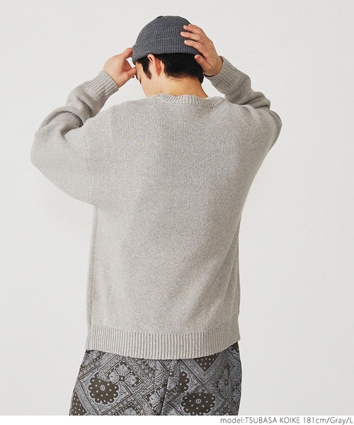 coca（coca）（コカ）の「メンズジャガードロゴニットトレーナー（ニット/セーター・メンズ・チャコールグレー/グレー・M/L/XL）」の12枚目の写真