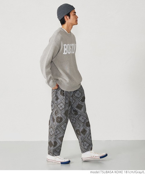 coca（coca）（コカ）の「メンズジャガードロゴニットトレーナー（ニット/セーター・メンズ・チャコールグレー/グレー・M/L/XL）」の11枚目の写真