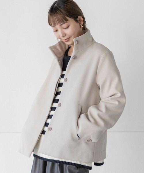 THE SHOP TK （ザ ショップ ティーケー ）の「◆ウールライクスタンドカラーショートコート（その他アウター・レディース・ブラウン系/ライトベージュ/ブラウン系その他/ブラック・11/14/13/12）」の20枚目の写真