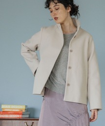 THE SHOP TK | 【人気シリーズ/ウール見え】スタンドカラーショートコート(その他アウター)