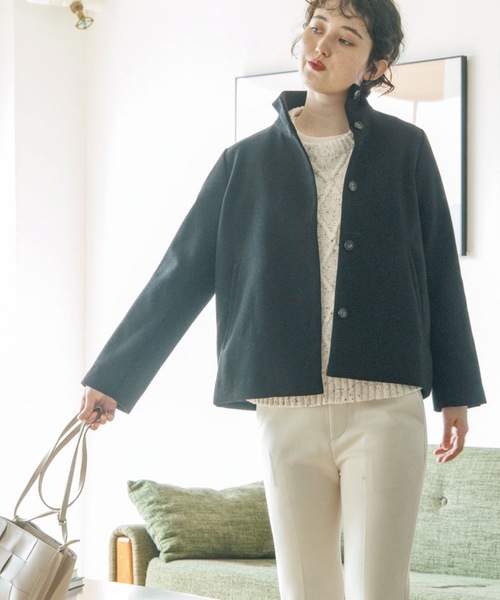 THE SHOP TK （ザ ショップ ティーケー ）の「◆ウールライクスタンドカラーショートコート（その他アウター・レディース・ブラウン系/ライトベージュ/ブラウン系その他/ブラック・11/14/13/12）」の7枚目の写真