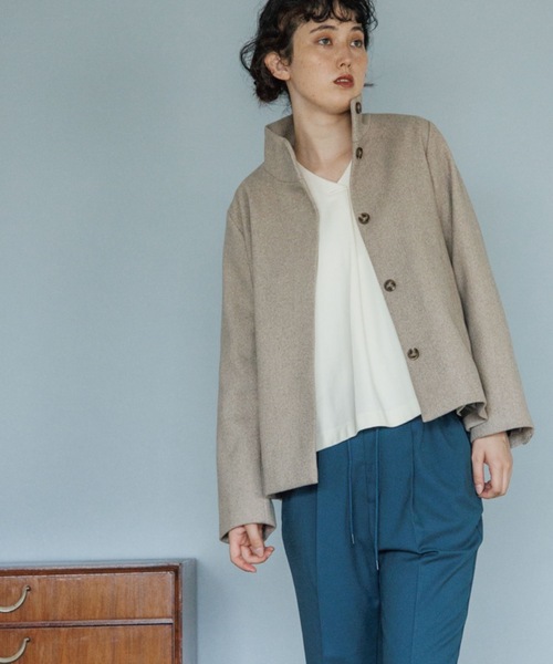 THE SHOP TK （ザ ショップ ティーケー ）の「◆ウールライクスタンドカラーショートコート（その他アウター・レディース・ブラウン系/ライトベージュ/ブラウン系その他/ブラック・11/14/13/12）」の16枚目の写真