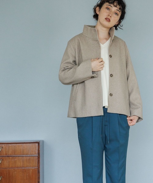 THE SHOP TK （ザ ショップ ティーケー ）の「◆ウールライクスタンドカラーショートコート（その他アウター・レディース・ブラウン系/ライトベージュ/ブラウン系その他/ブラック・11/14/13/12）」の17枚目の写真