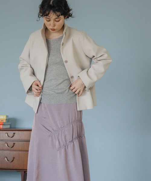 THE SHOP TK （ザ ショップ ティーケー ）の「◆ウールライクスタンドカラーショートコート（その他アウター・レディース・ブラウン系/ライトベージュ/ブラウン系その他/ブラック・11/14/13/12）」の11枚目の写真