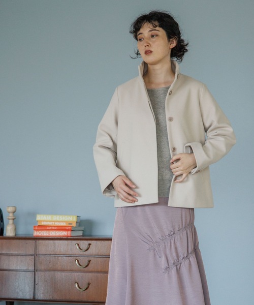 THE SHOP TK （ザ ショップ ティーケー ）の「◆ウールライクスタンドカラーショートコート（その他アウター・レディース・ブラウン系/ライトベージュ/ブラウン系その他/ブラック・11/14/13/12）」の12枚目の写真