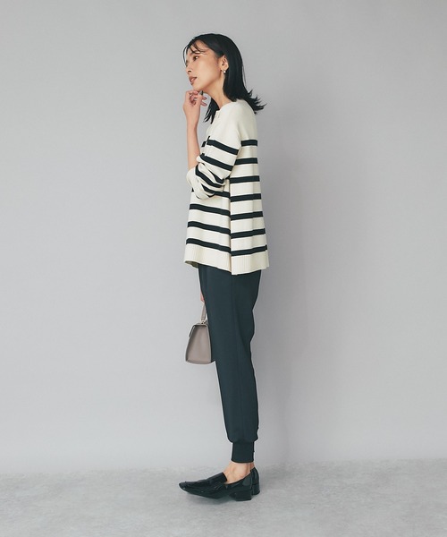 RIVE DROITE（リヴドロワ）の「大人のリラックス感を演出/裾リブジョガーパンツ（その他パンツ・レディース・オフホワイト/ブラック・36/38）」の12枚目の写真