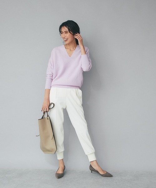 RIVE DROITE（リヴドロワ）の「大人のリラックス感を演出/裾リブジョガーパンツ（その他パンツ・レディース・オフホワイト/ブラック・36/38）」の17枚目の写真