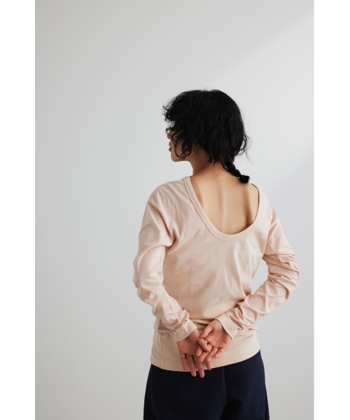STYLEMIXER（スタイルミキサー）の「Organic cotton バックオープンロンT（Tシャツ/カットソー・レディース・ブラック/ピンク/ホワイト・FREE）」の21枚目の写真