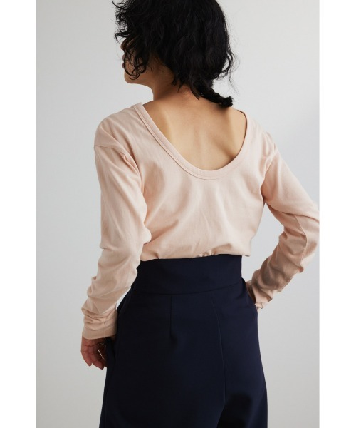 STYLEMIXER（スタイルミキサー）の「Organic cotton バックオープンロンT（Tシャツ/カットソー・レディース・ブラック/ピンク/ホワイト・FREE）」の22枚目の写真