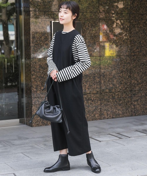 かぐれ　ウールコットンクルーネックワンピース 楽天市場】ウールコットンクルーネックワンピース／かぐれ