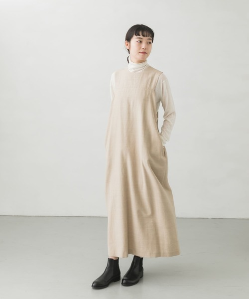 かぐれ（カグレ）の「ウールコットンクルーネックワンピース