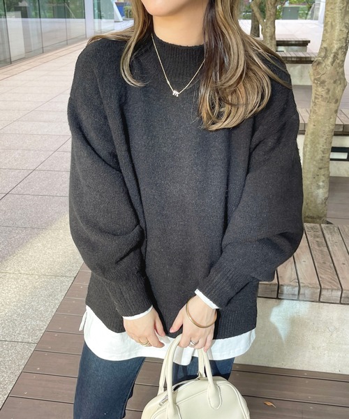 apres jour(アプレジュール)の「もちもちMILKニット【ZOZOTOWN限定アイテム】(ニット/セーター・レディース・ブラック/ライトピンク/スモークピンク/ボルドー/アイボリー/モカ/ミント/ライトブルー/ラベンダー・フリー/X-LARGE)」の3枚目の写真