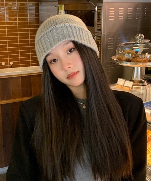 shopnikoniko（ショップニコニコ）の「ニット帽 ビーニー 韓国 ストリート バケハ ニット バケットハット 大きめ   ニットキャップ（ニットキャップ/ビーニー・レディース・ホワイト/ブラック/グレー・フリー）」の19枚目の写真