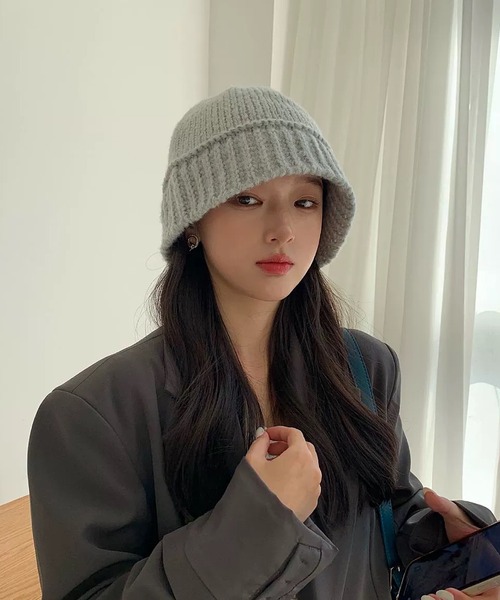 韓国ファッション ビーニー [DEINET] BUNNY BEANIE 韓国 DEINET(デイネット) ニットキャップ・ビーニー(レディース