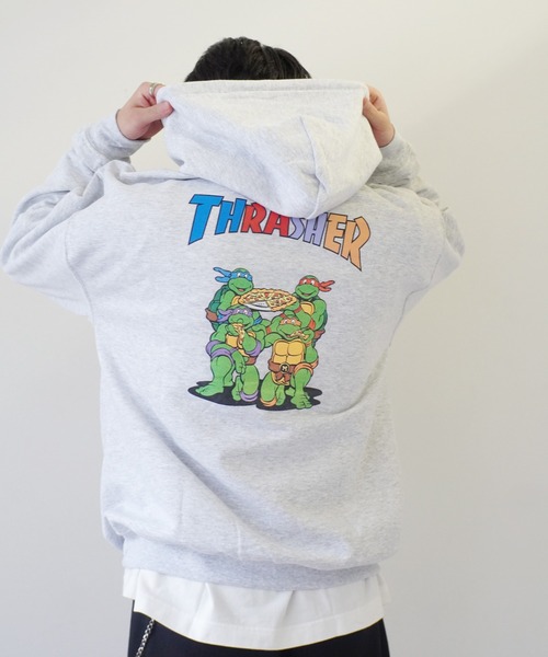 UNDERR THRASHER ロンハーマン コラボフーディ XLサイズ グレー ロンハーマンの新ストア「UNDER R」がついにオープン！世界観を