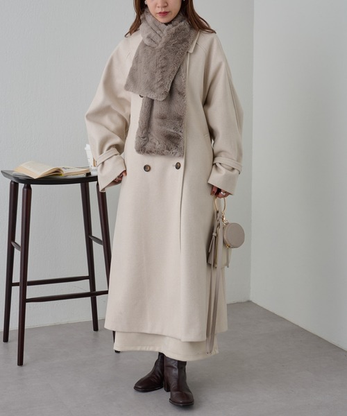 COLONY 2139（コロニートゥーワンスリーナイン）の「フェイクエコファーマフラー（マフラー・レディース・モカ/アイボリー/ブラック/グレイッシュベージュ・FREE）」の16枚目の写真