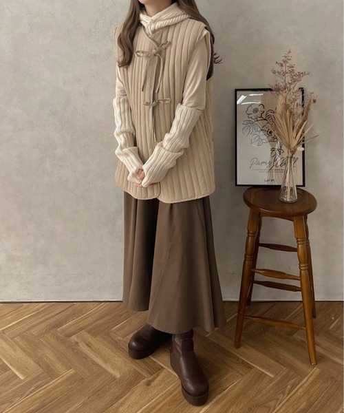 apres jour clair(アプレジュールクレア)の「【apres jour clair】中綿キルティングベスト【ZOZOTOWN限定アイテム】(ベスト・レディース・アイボリー/ベージュ・フリー/X-LARGE)」の13枚目の写真