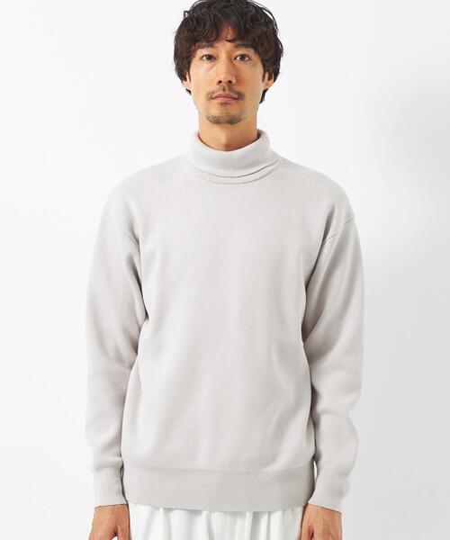 green label relaxing（グリーンレーベルリラクシング）の「クリアコットン スウェットライク ハイネック トップス -ウォッシャブル-（ニット/セーター・メンズ・ダークグリーン/ライトグレー/ネイビー・M/XL/S/L）」の10枚目の写真