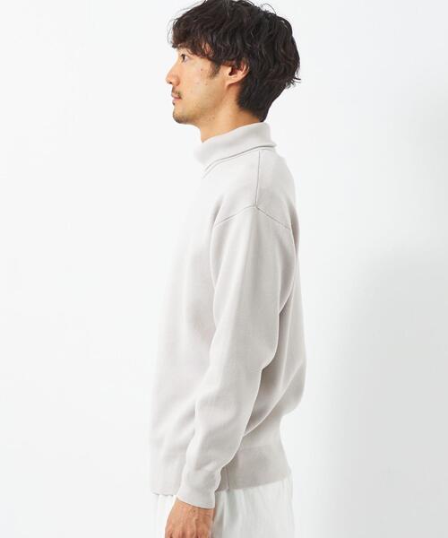 green label relaxing（グリーンレーベルリラクシング）の「クリアコットン スウェットライク ハイネック トップス -ウォッシャブル-（ニット/セーター・メンズ・ダークグリーン/ライトグレー/ネイビー・M/XL/S/L）」の7枚目の写真