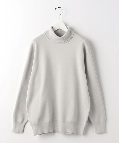 green label relaxing（グリーンレーベルリラクシング）の「クリアコットン スウェットライク ハイネック トップス -ウォッシャブル-（ニット/セーター・メンズ・ダークグリーン/ライトグレー/ネイビー・M/XL/S/L）」の16枚目の写真