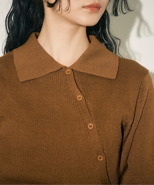 INSIIS（インシス）の「アシンメトリーバイカラーリンキングニットカーディガン（ニット/セーター・レディース・ブラック/ライトグリーン/ブラウン・フリー）」の14枚目の写真