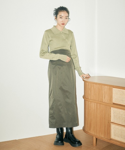 INSIIS（インシス）の「アシンメトリーバイカラーリンキングニットカーディガン（ニット/セーター・レディース・ブラック/ライトグリーン/ブラウン・フリー）」の20枚目の写真