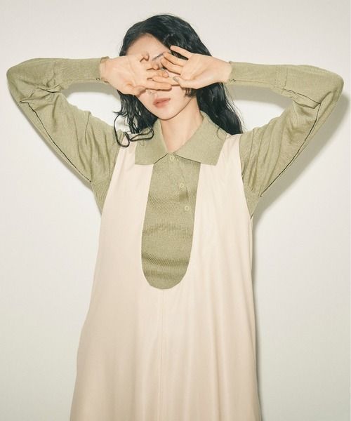 INSIIS（インシス）の「アシンメトリーバイカラーリンキングニットカーディガン（ニット/セーター・レディース・ブラック/ライトグリーン/ブラウン・フリー）」の17枚目の写真