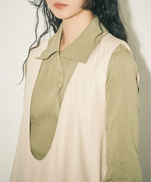 INSIIS（インシス）の「アシンメトリーバイカラーリンキングニットカーディガン（ニット/セーター・レディース・ブラック/ライトグリーン/ブラウン・フリー）」の18枚目の写真