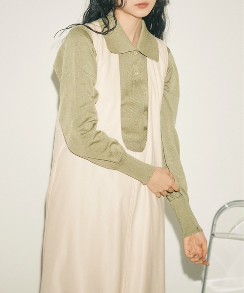 INSIIS（インシス）の「アシンメトリーバイカラーリンキングニットカーディガン（ニット/セーター・レディース・ブラック/ライトグリーン/ブラウン・フリー）」の16枚目の写真