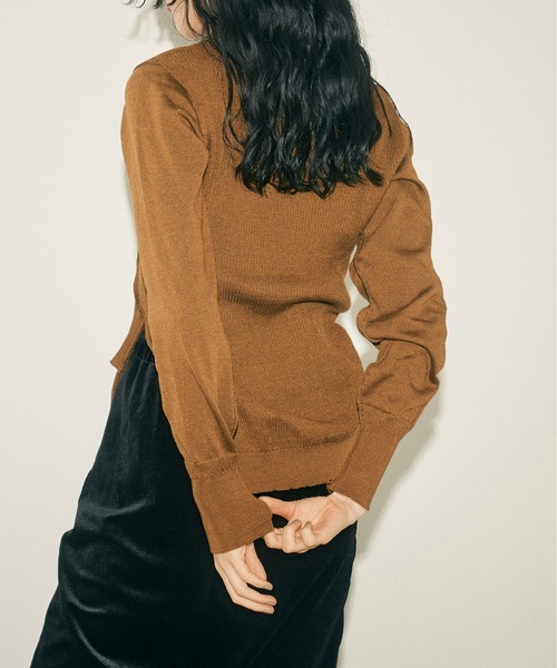 INSIIS（インシス）の「アシンメトリーバイカラーリンキングニットカーディガン（ニット/セーター・レディース・ブラック/ライトグリーン/ブラウン・フリー）」の21枚目の写真