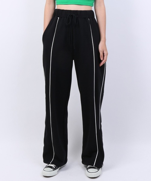 PUNYUS(プニュズ)の「パイピングスウェットパンツ(スウェットパンツ・レディース・グリーン/グレー/ブラック・1/2/3/4)」の2枚目の写真