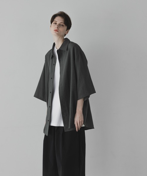 【BRILL】新品/未使用　リネンオーバーシャツ BRILL(ブリル)｜セイヒンゾメオーバーシャツ/ベージュ の通販