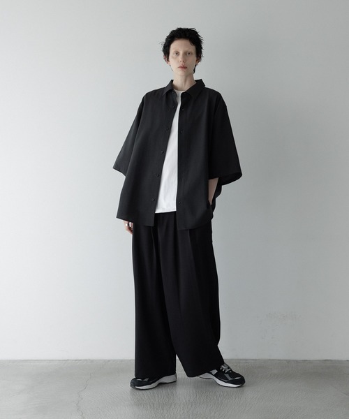 remer(リメール)の「loose synthetic linen over shirt / ルーズシンセティックリネンオーバーシャツ《夏に涼しい麻調合繊》(シャツ/ブラウス・メンズ・ダークブルー/ブラック/グレイッシュベージュ/チャコールグレー/ネイビー/オリーブ・SMALL/MEDIUM/LARGE/X-SMALL)」の21枚目の写真