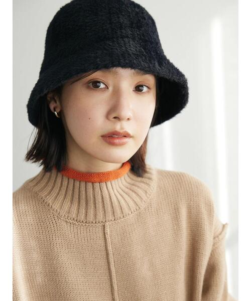 Green　Parks（グリーンパークス）の「・シャギーハット（ハット・レディース・アイボリー/ブラック/モカ/グリーン・FREE）」の5枚目の写真