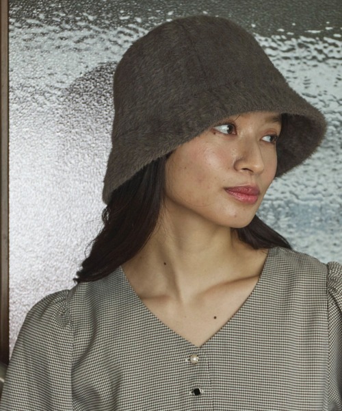 Green　Parks（グリーンパークス）の「・シャギーハット（ハット・レディース・アイボリー/ブラック/モカ/グリーン・FREE）」の4枚目の写真