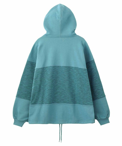 X-girl（エックスガール）の「COLORBLOCK SWEAT HOODIE（パーカー・レディース・チャコール/ライトグリーン/ホワイト・S/M）」の8枚目の写真