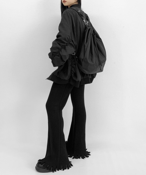 LVEU.(ラブユ.)の「【LVEU.】2way巾着リュックサック / バッグ 鞄 BAG リュック リュックサック バックパック 巾着 ショルダー メッセンジャー ワンショルダー 2way ブラック ZOZOTOWN限定(バックパック/リュック・レディース・ブラック・FREE)」の21枚目の写真