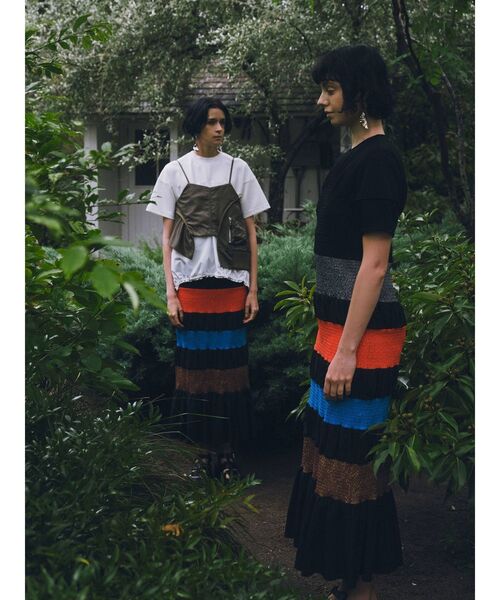 UN3D.（アンスリード）の「マルチカラーシャーリングスカート（スカート・レディース・ブルー/ブラック・36/38）」の4枚目の写真