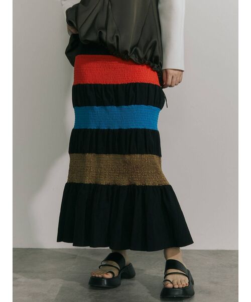 UN3D.（アンスリード）の「マルチカラーシャーリングスカート（スカート・レディース・ブルー/ブラック・36/38）」の14枚目の写真