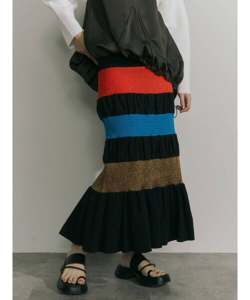 UN3D.（アンスリード）の「マルチカラーシャーリングスカート（スカート・レディース・ブルー/ブラック・36/38）」の15枚目の写真