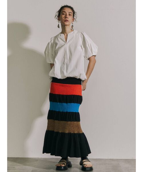 UN3D.（アンスリード）の「マルチカラーシャーリングスカート（スカート・レディース・ブルー/ブラック・36/38）」の17枚目の写真